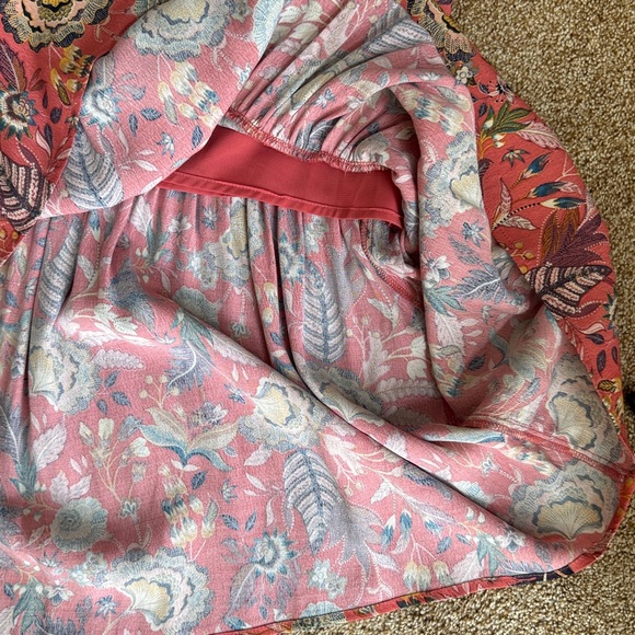 Evereve Brielle Orange Floral Sleeveless Boho Midi Dress Size Small - Picture 10 of 11